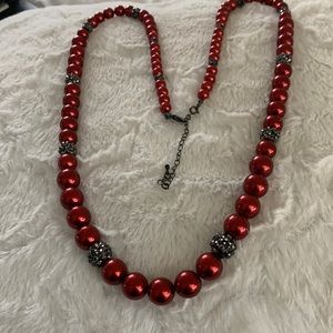 Beautiful‎ red RMN necklace,long